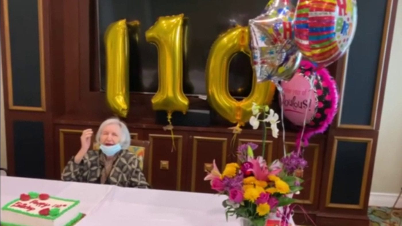 Person celebrating their 110th birthday