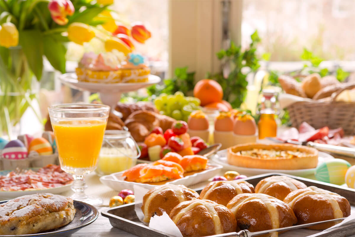 Mothers Day Brunch with a spread of food